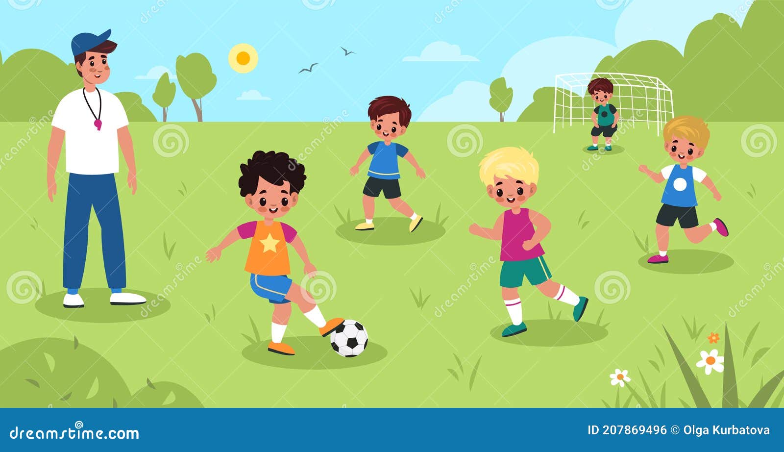 kids playing soccer clipart