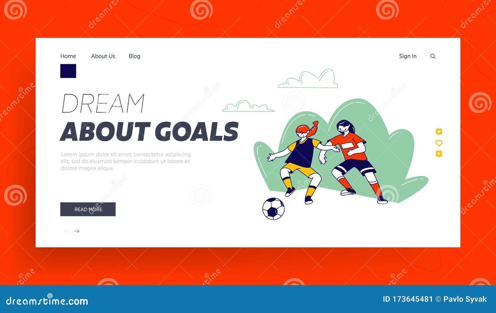 Children Soccer Training Website Landing Page
