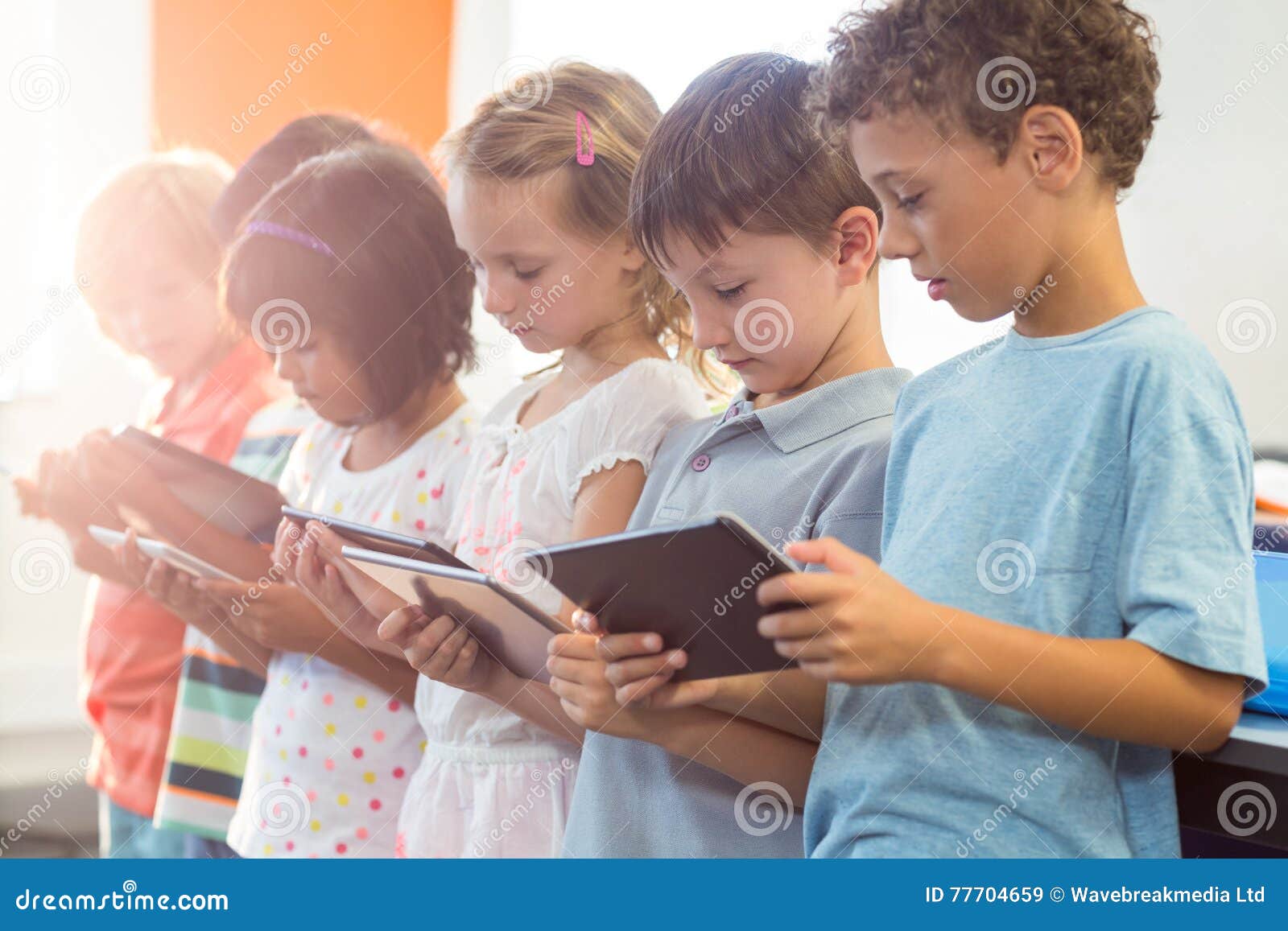 Children Using Digital Tablets Stock Image Image of child, elementary