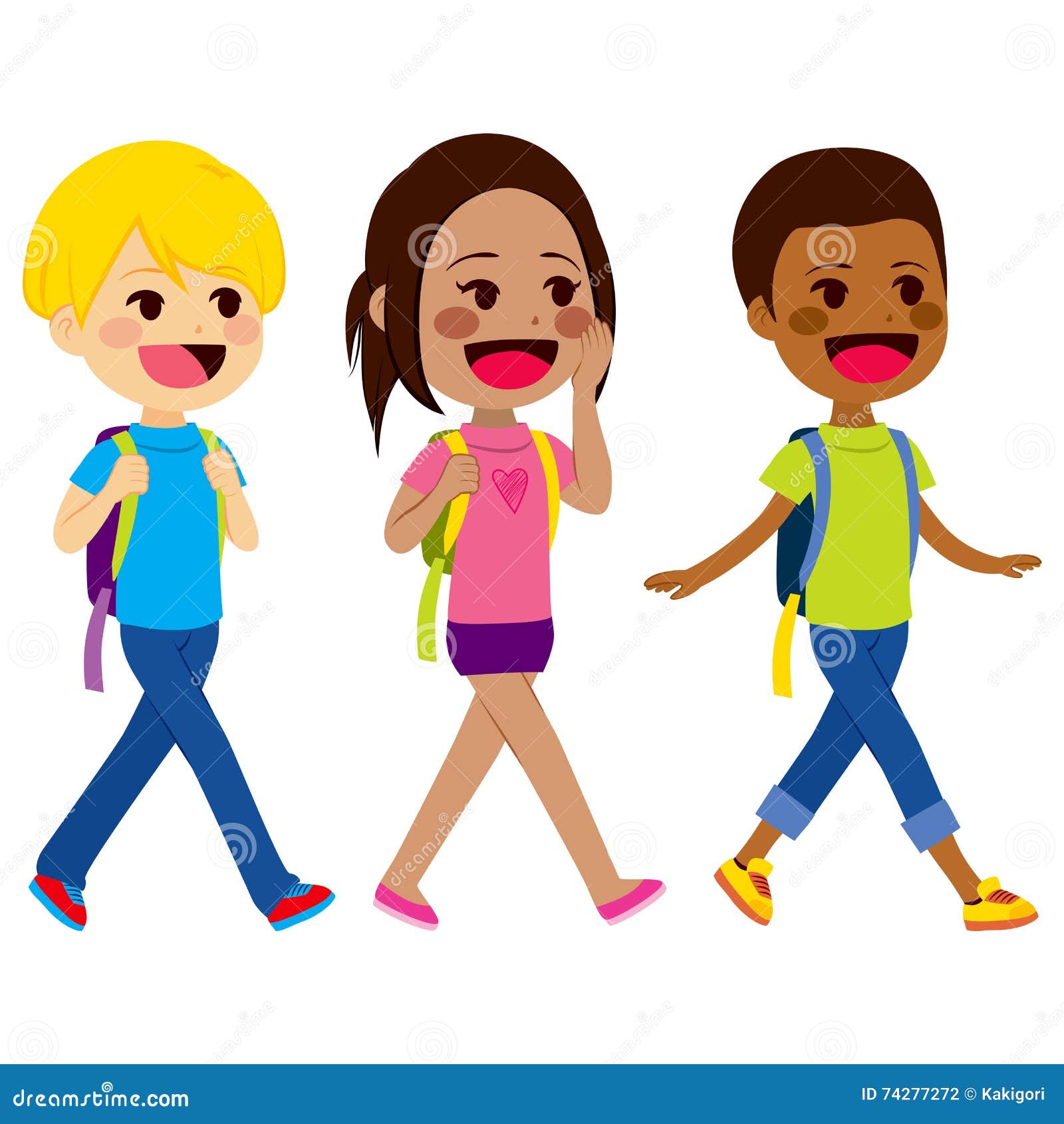 Kids Walking Clipart Photos, Images and Pictures