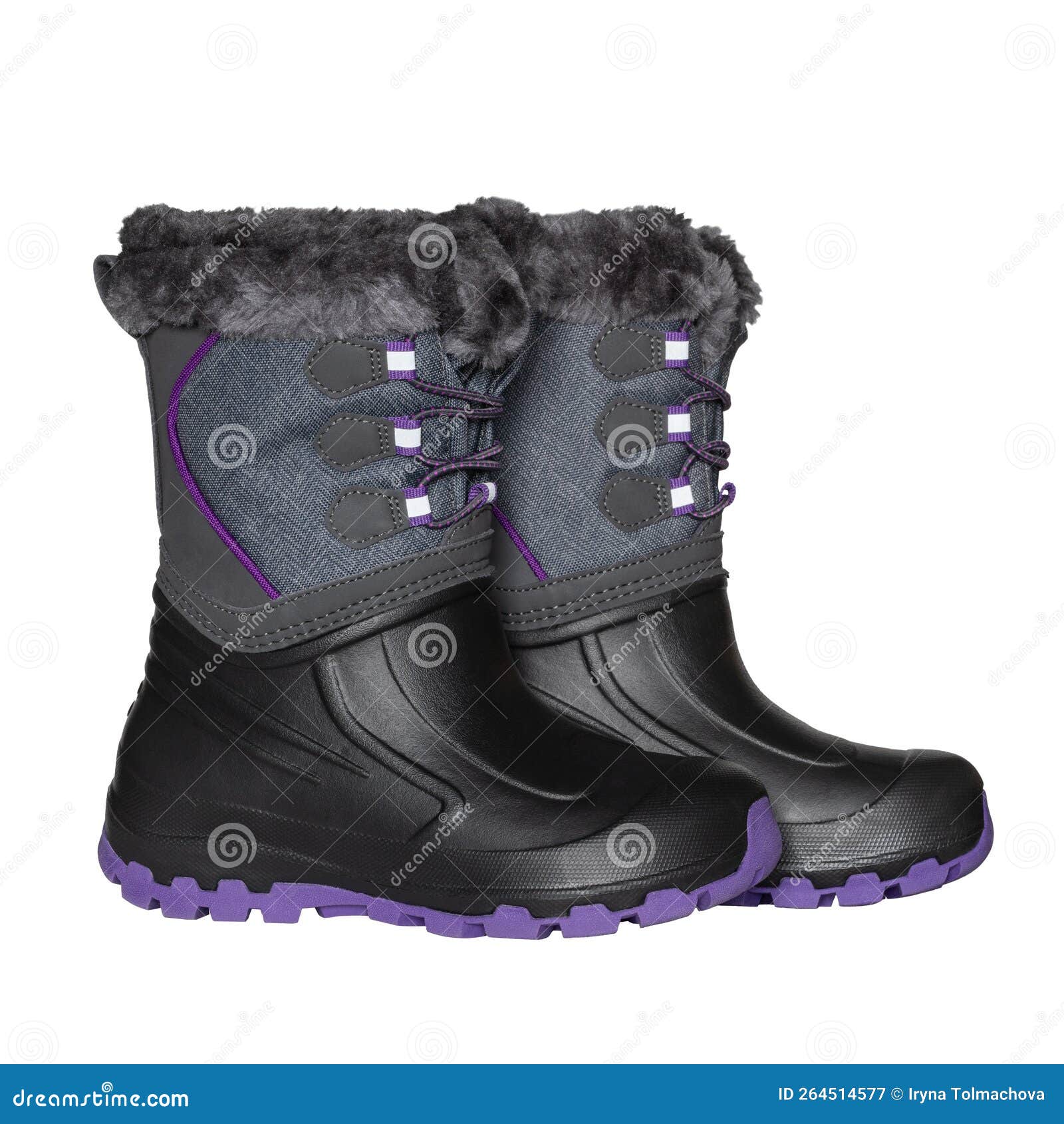 Children Waterproof Winter Boots Isolated on White Stock Image Image