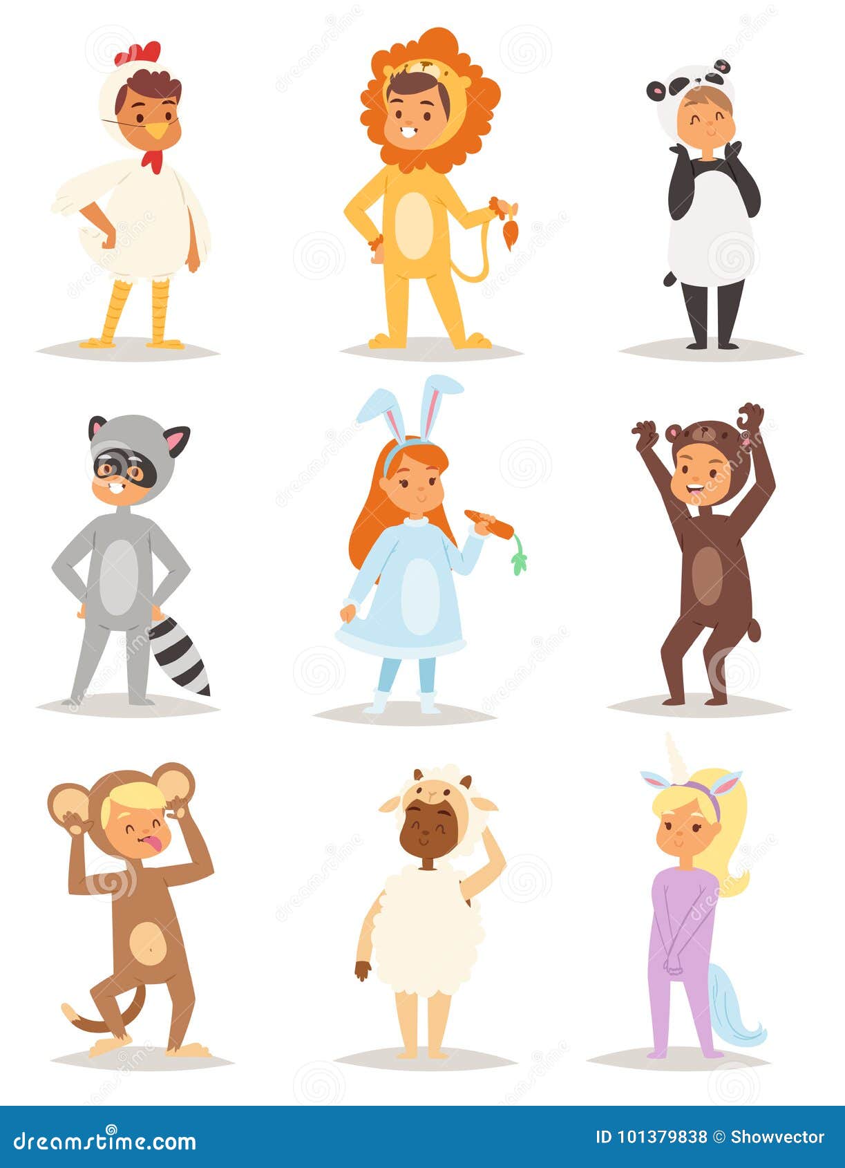 Children Wearing Fancy Dress Costumes Animals Masquerade Kids Holiday Characters Vector Illustration. Stock Vector - Illustration of dress, holiday: 101379838 Children Wearing Fancy Dress Costumes Animals Masquerade Kids Holiday Characters Vector Illustration. Stock Vector - Illustration of dress, holiday: 101379838