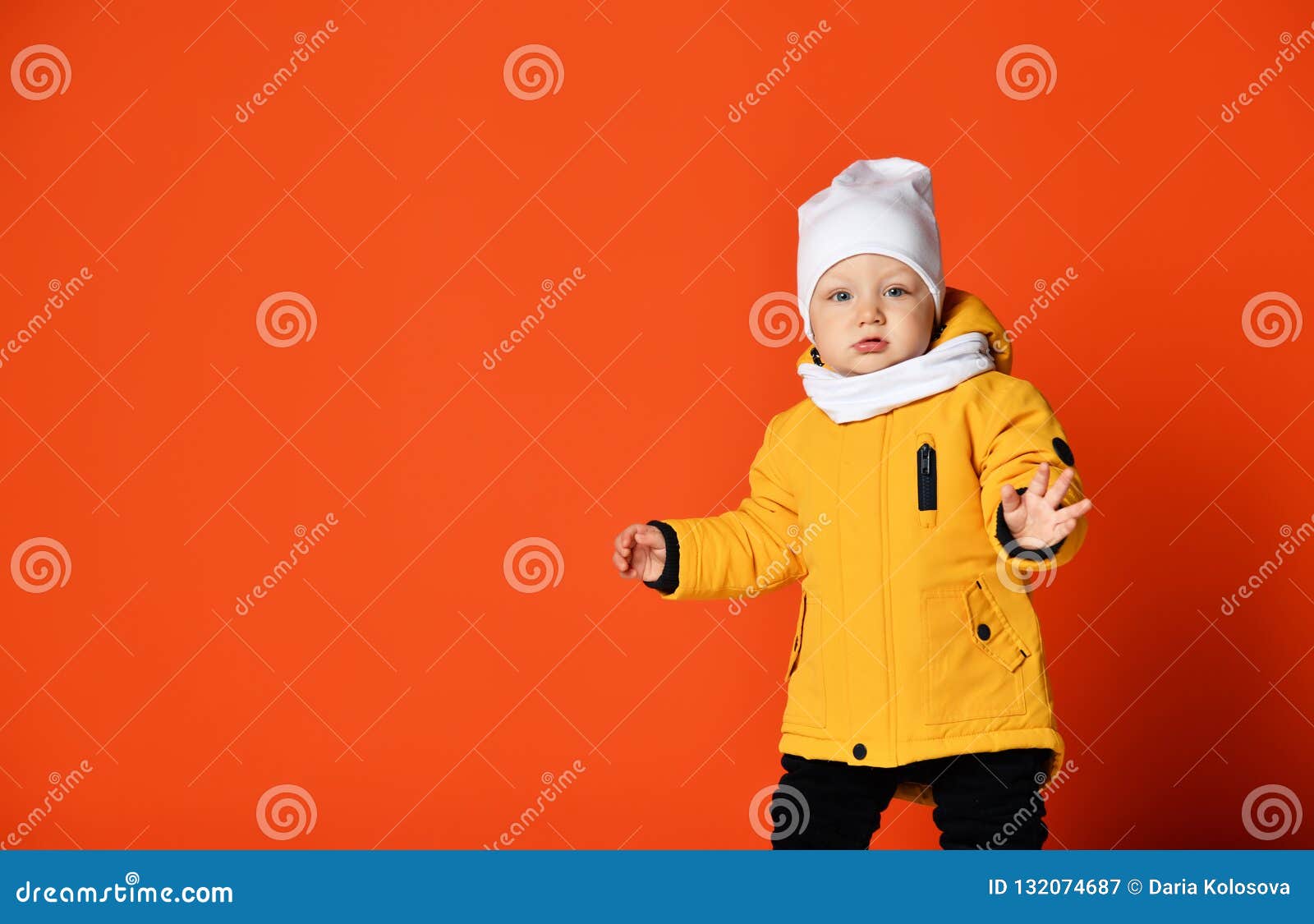 Children in Winter Clothes. Kids in Down Jackets. Fashion Child Stock ...