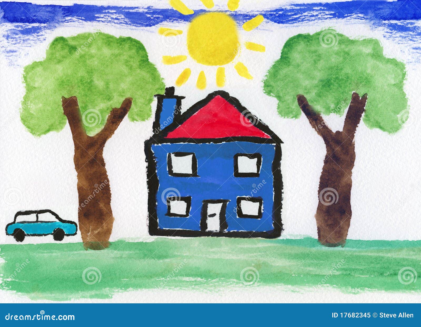 Childrens Painting - Artwork - Education Stock Illustration - Illustration  of kids, kindergarten: 17682345