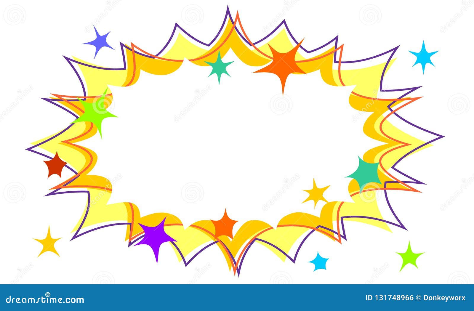 party starburst flash background with stars and offset outlines