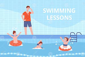 Learn How To Swim For Beginners Infographic Vector Illustration 