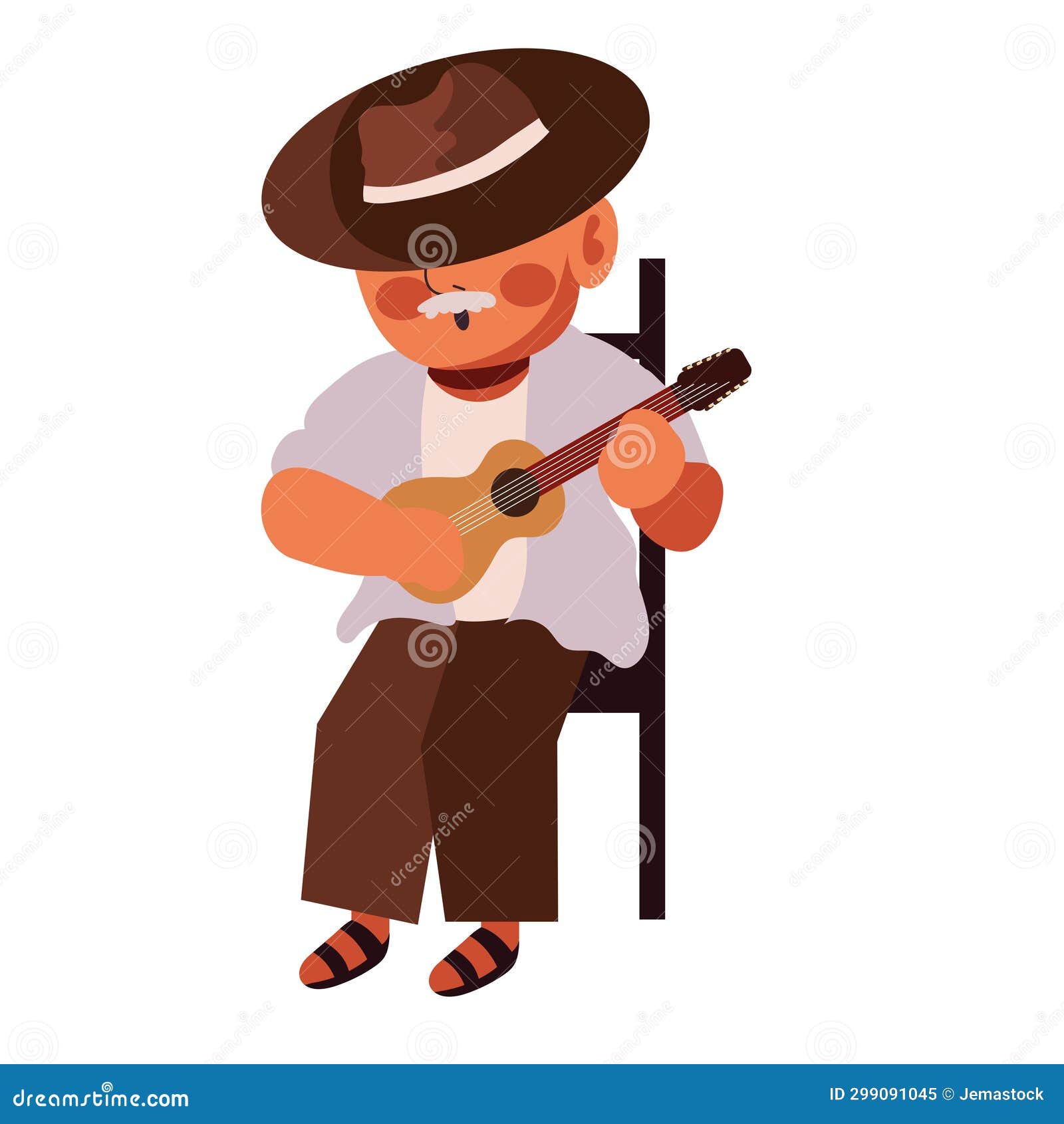 Chile charango old man stock illustration. Illustration of musical ...