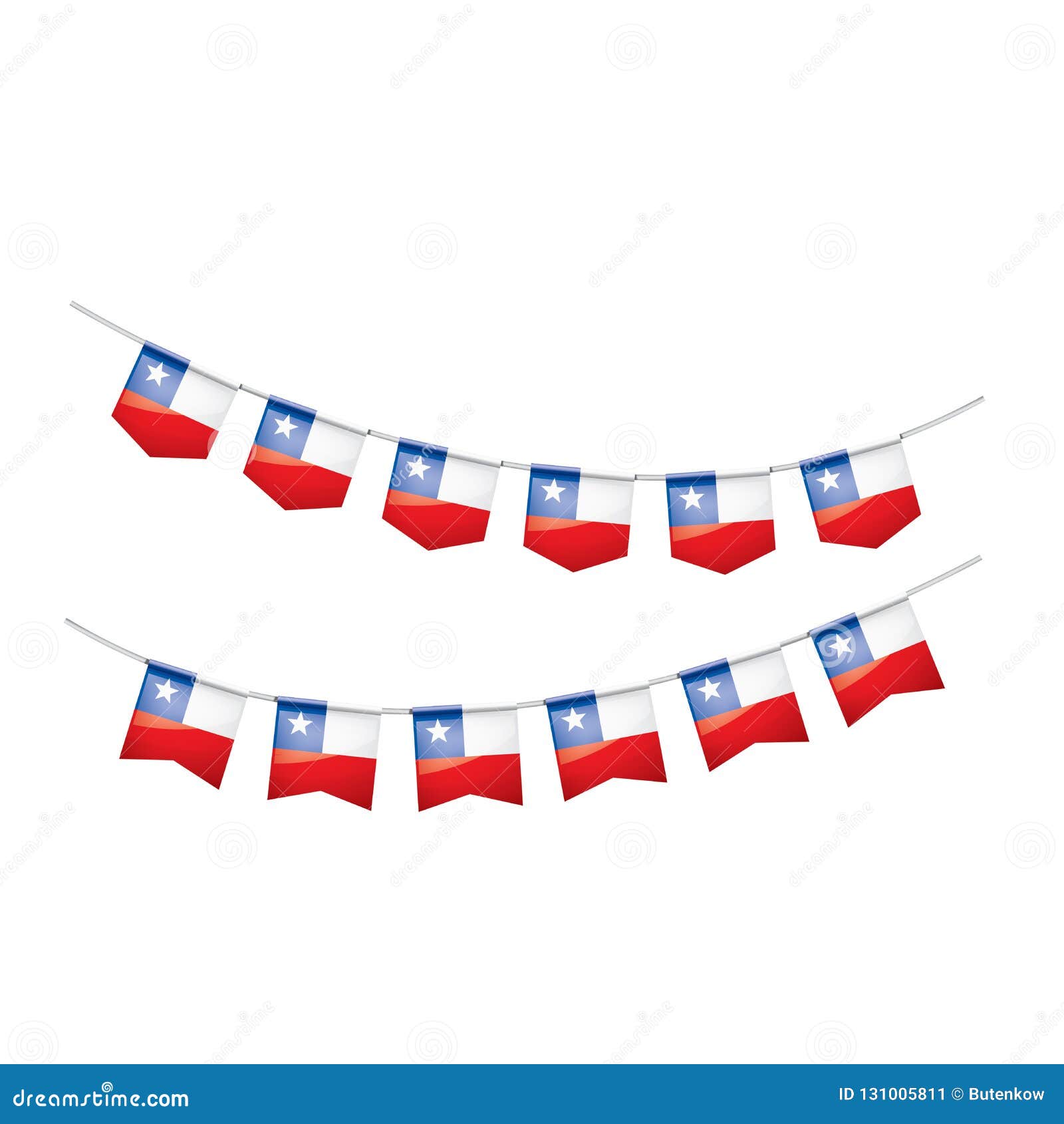 Chile Flag Vector Illustration On A White Background Stock Vector