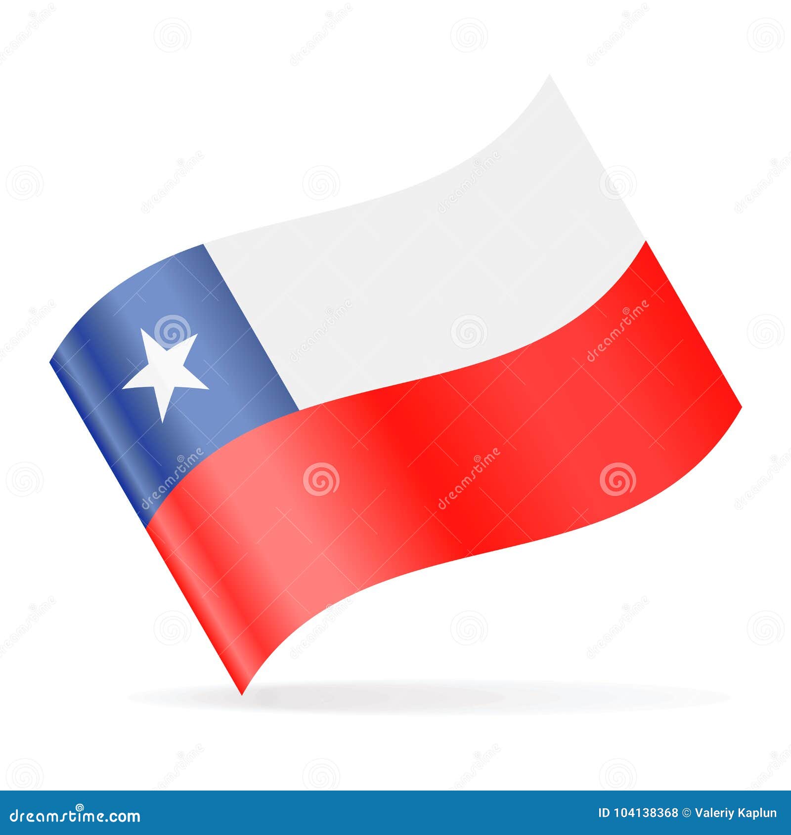 Chile Flag Vector Waving Icon Stock Illustration Illustration of