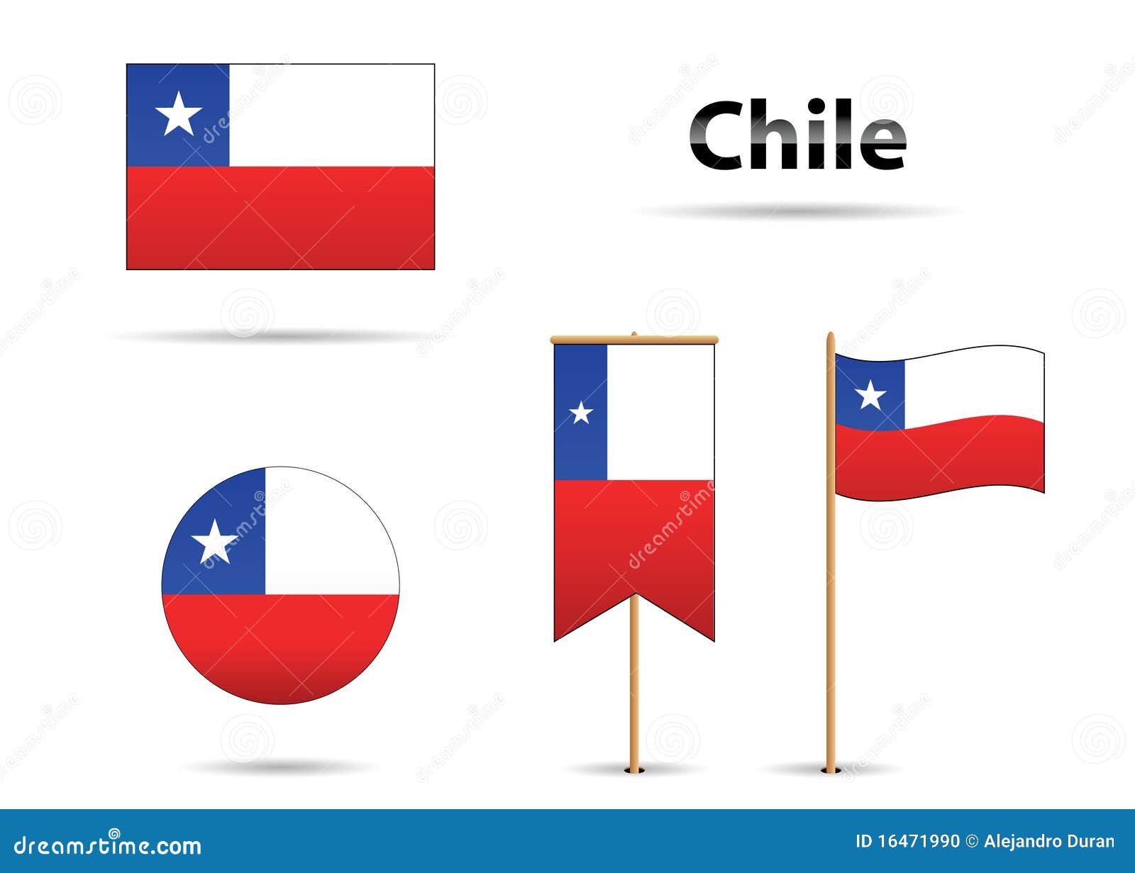 Chile Flags Stock Photo Image 16471990