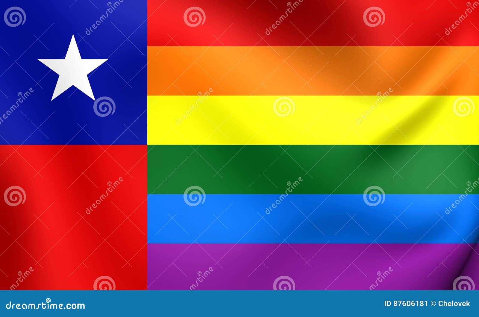 Chile Gay Flag stock illustration. Illustration of wave 87606181
