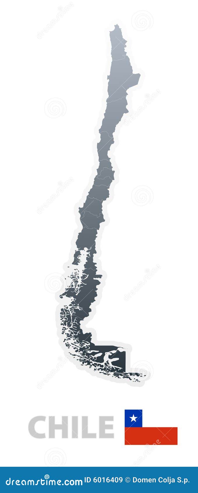Chile Map with Official Flag Stock Vector Illustration of geography