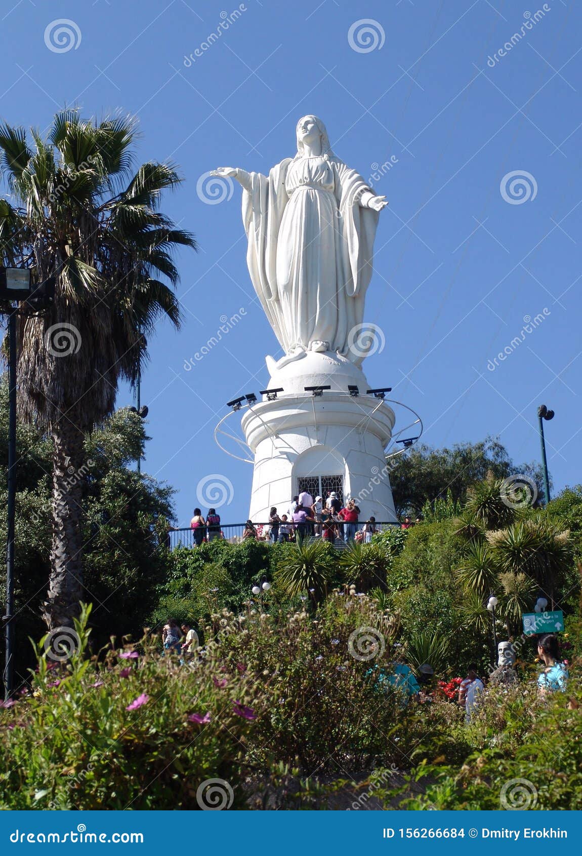 Chile. Santiago. Statue of the Holy Virgin Mary Editorial Stock Image