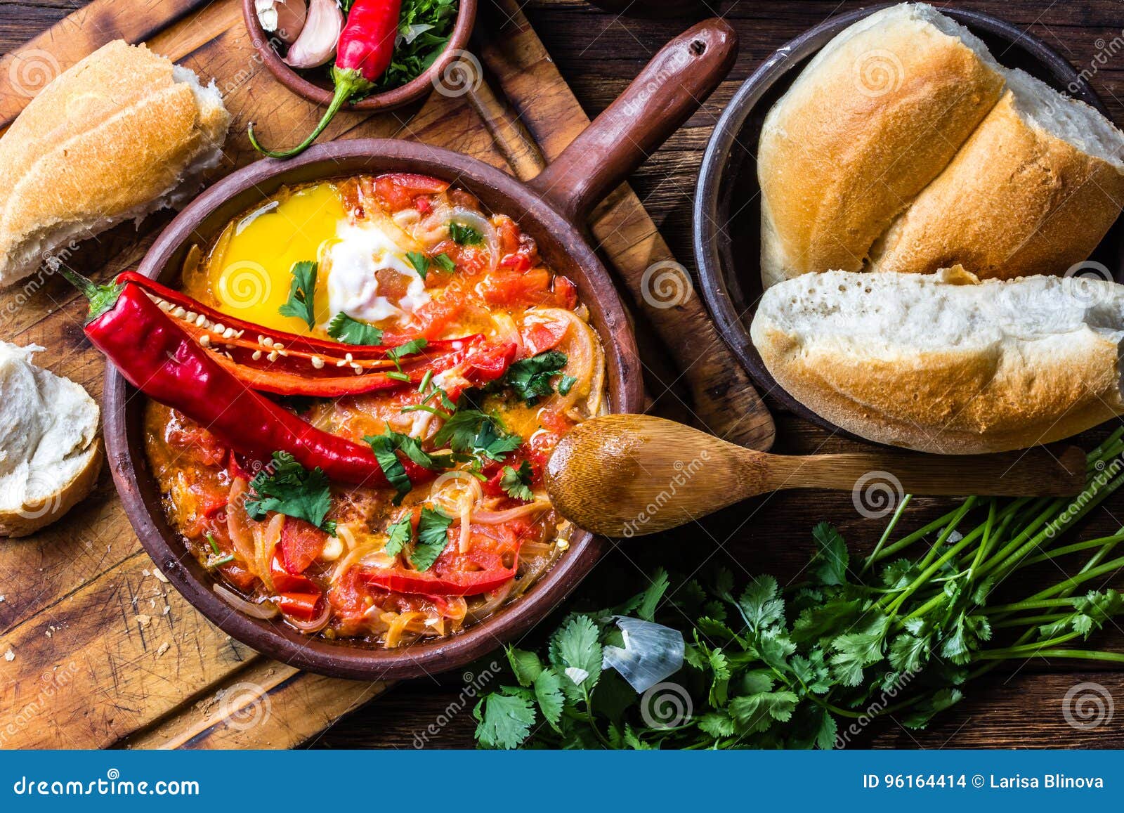 chilean food. picante caliente. tomatoes, onion, chili fried with eggs