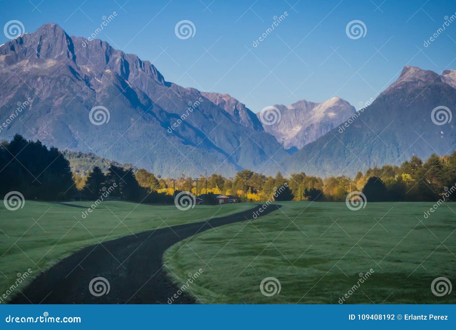 chilean patagonia landscape in the pumalin natural park