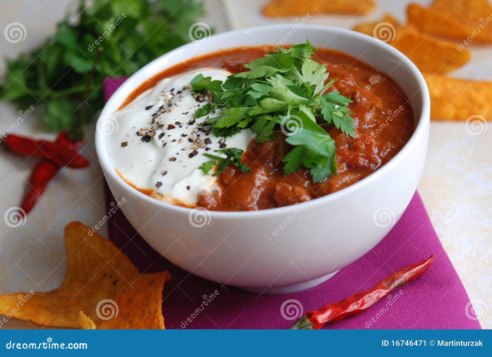 Chili beef with crisps stock image. Image of bean, ground 16746471