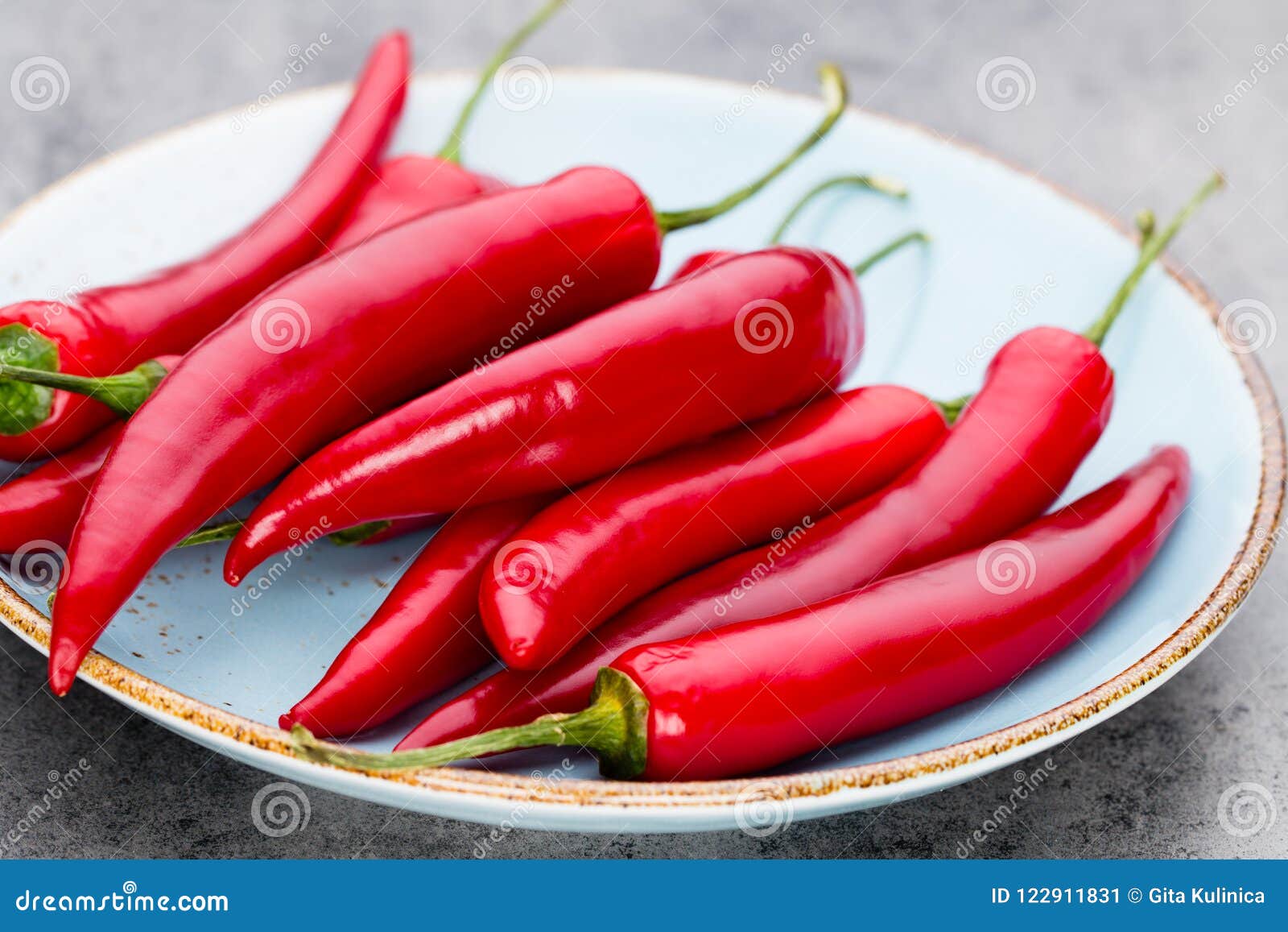 Chili Cayenne Pepper on Grey Background. Stock Image Image of chilli