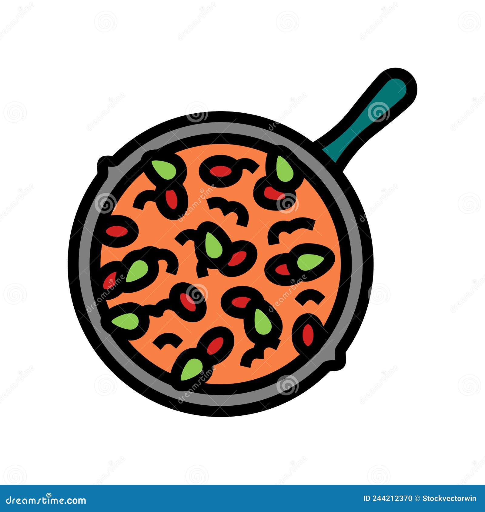 chili con carne color icon  