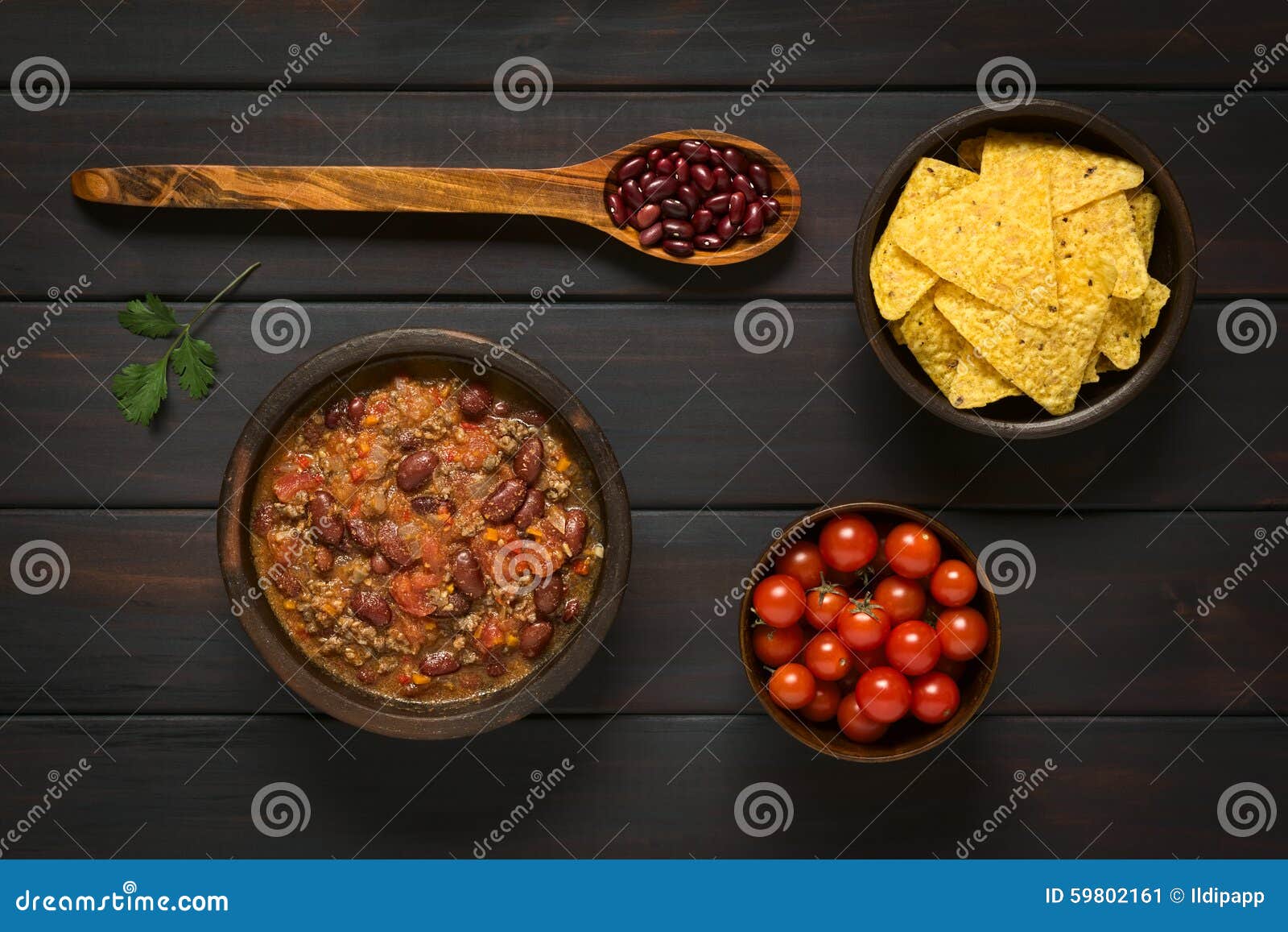 Chili Con Carne Mit Tortillachips Stockbild - Bild von chip, nahrung ...