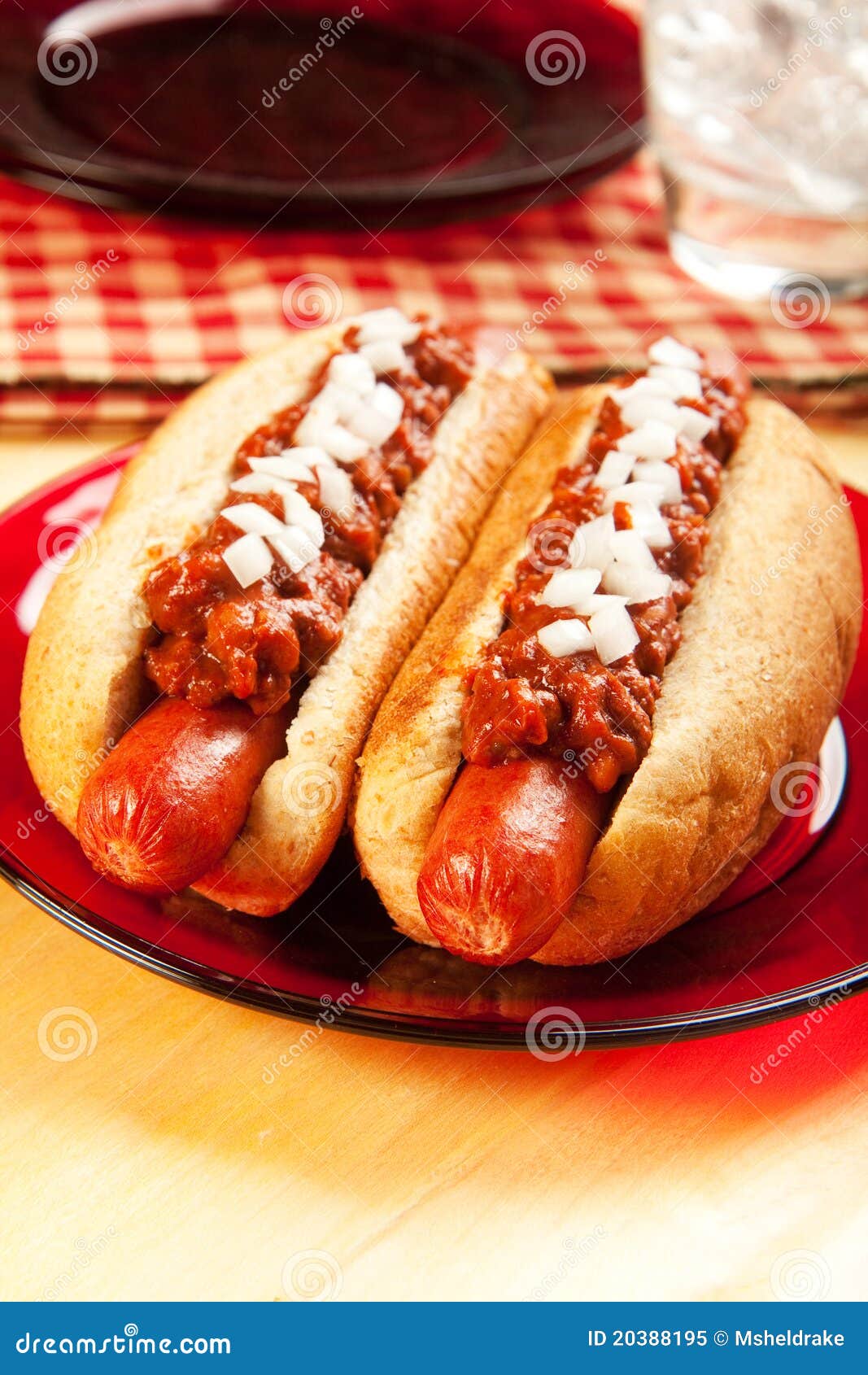 Chili dog with Onions stock image. Image of unhealthy 20388195