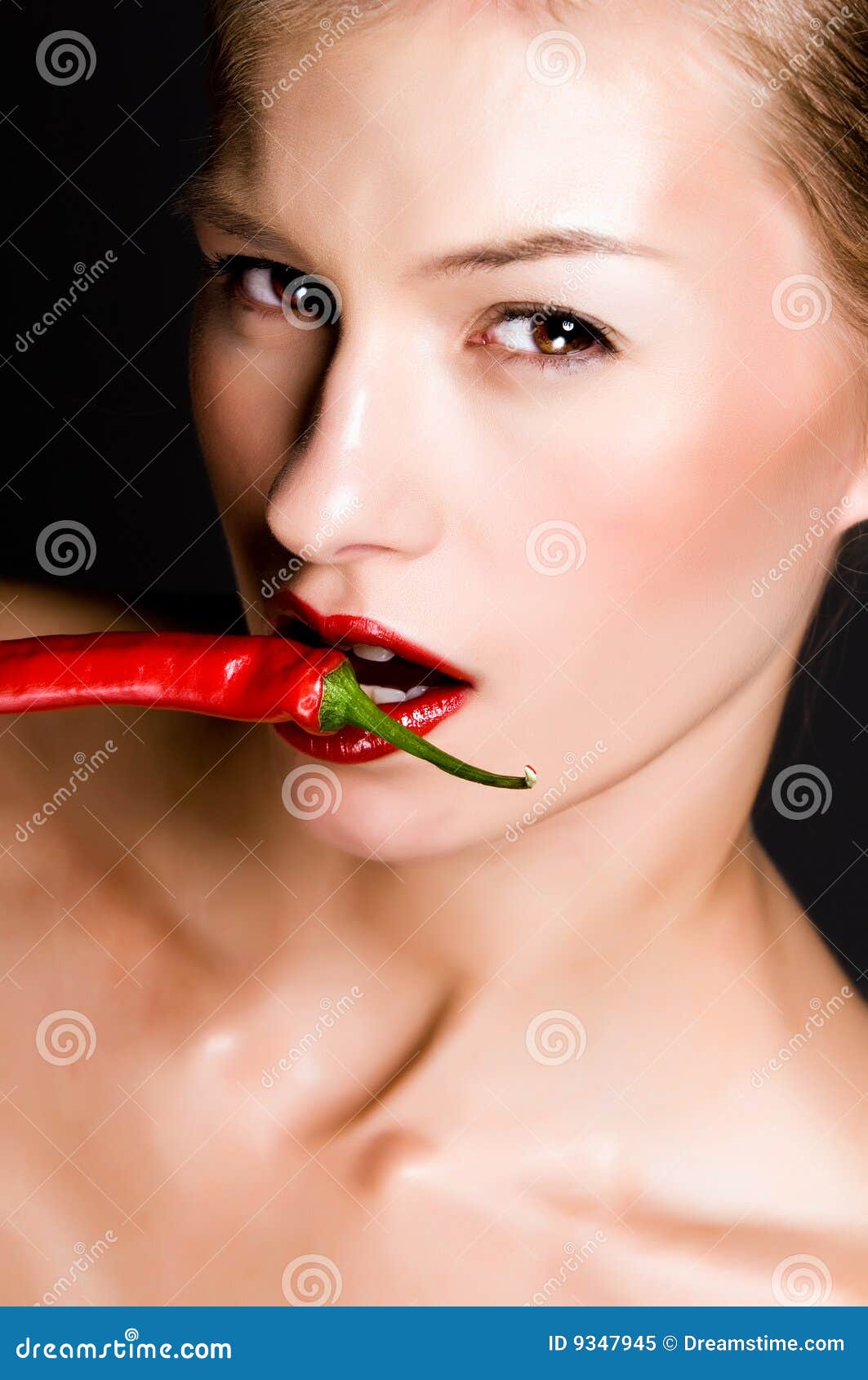 Chili girl stock image. Image of human, juicy, food, girl 9347945