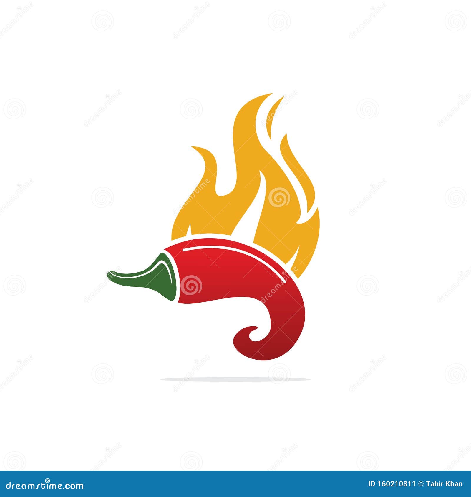 Chili Hot And Spicy Food Vector Logo Design Inspiration Stock