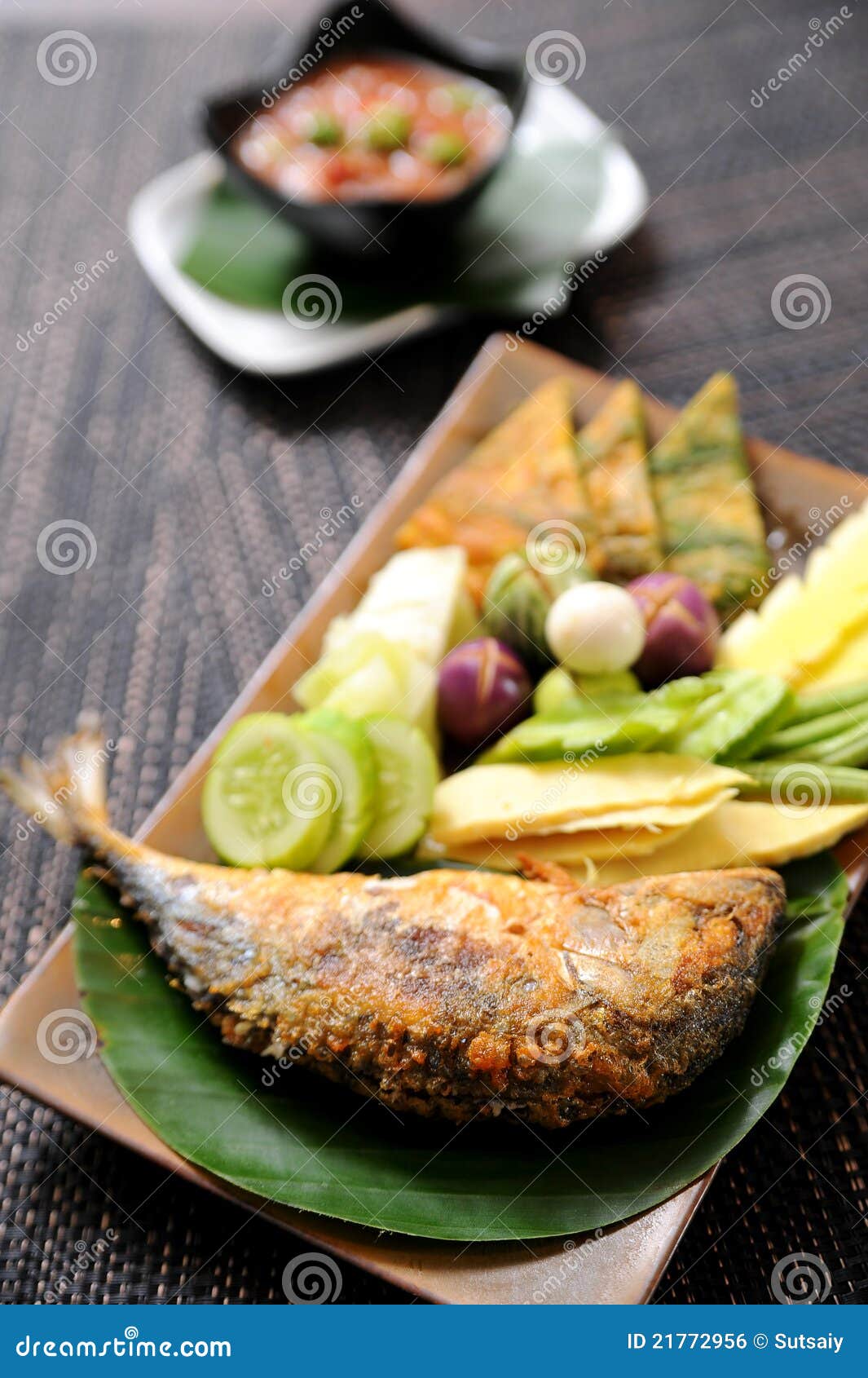 Chili Mackerel, Vegetable and Sauce Stock Photo Image of lemon, fish