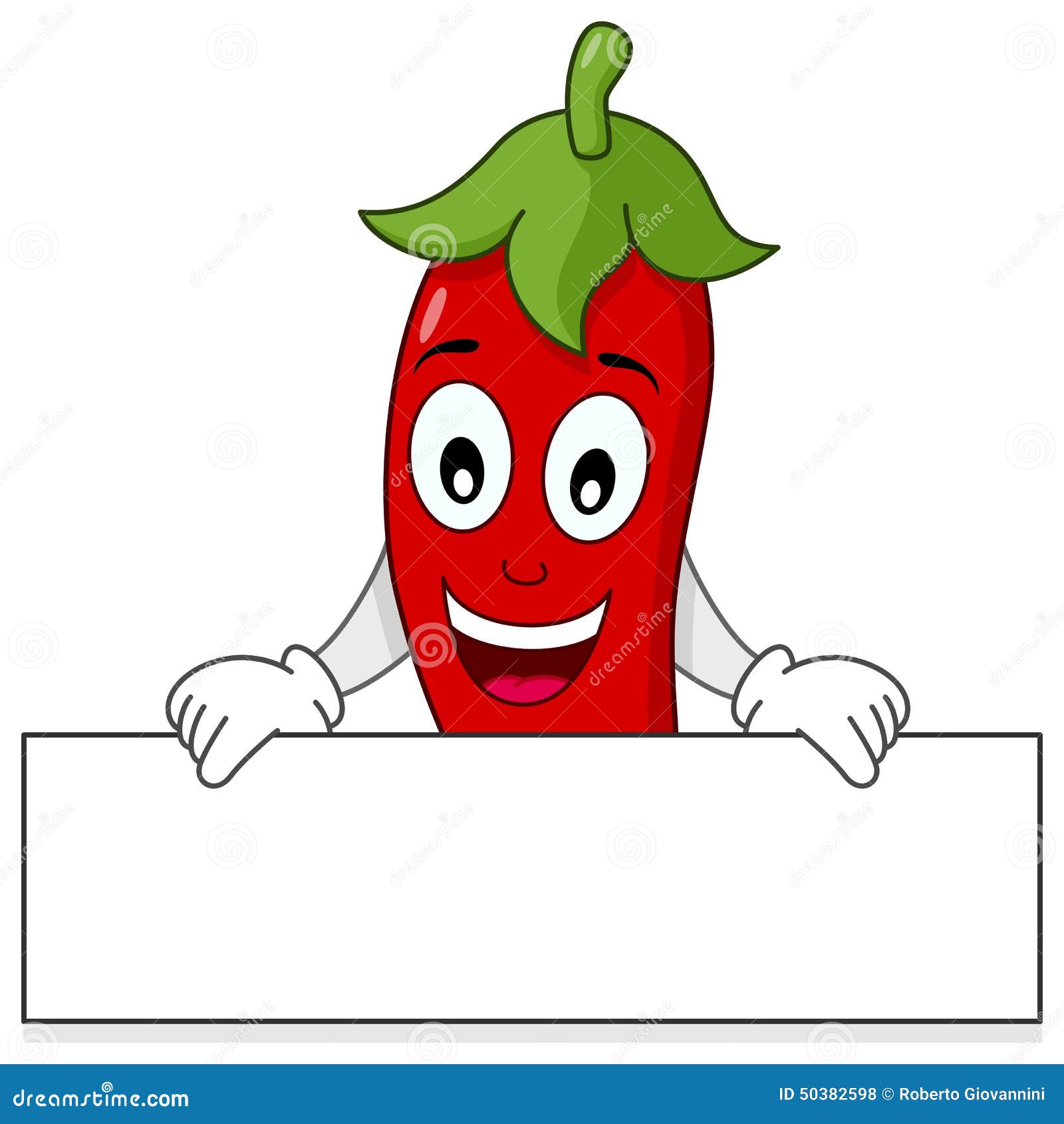 Chili Pepper Holding Banner Encarnado Ilustração do Vetor Ilustração