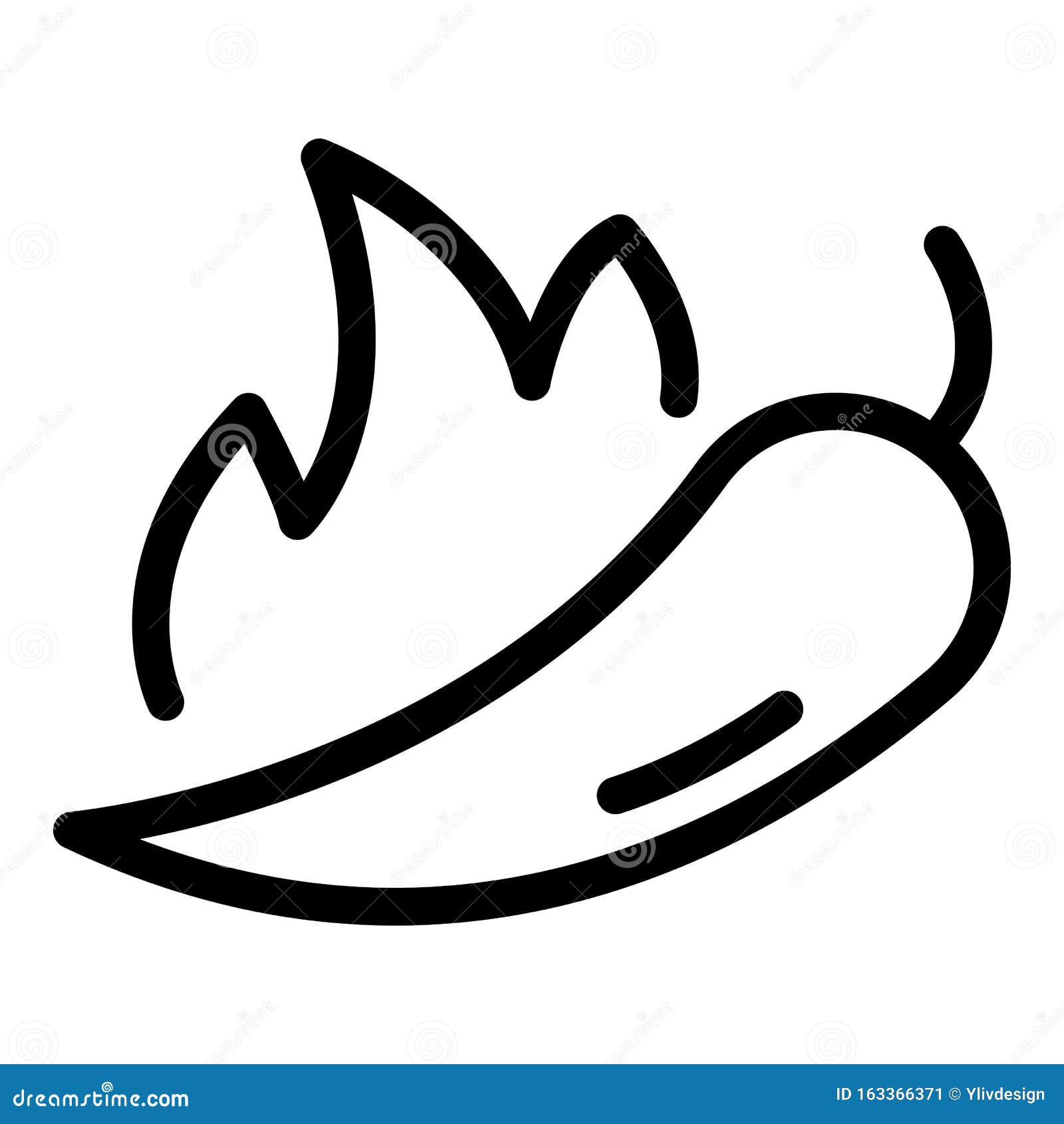 Chili Pepper Icon, Outline Style Stock Vector Illustration of mexican