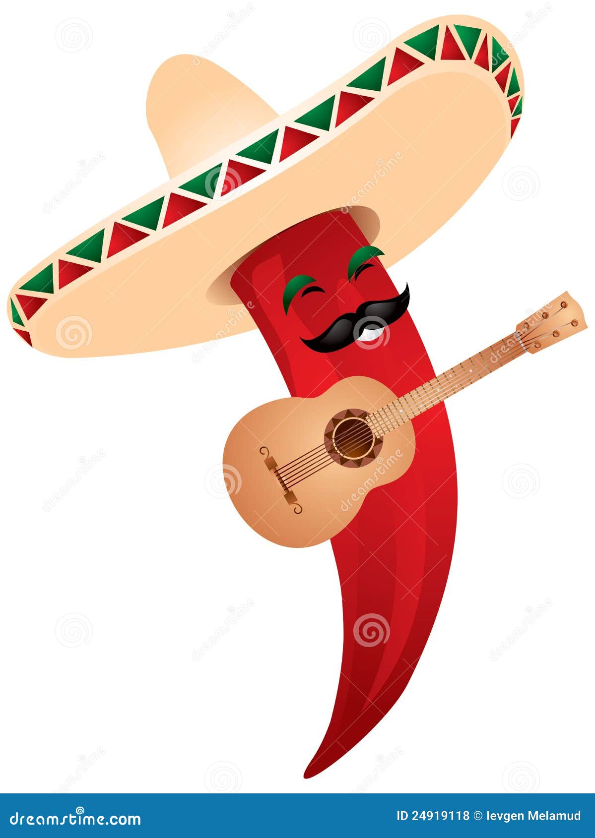 chili pepper in mexican sombrero