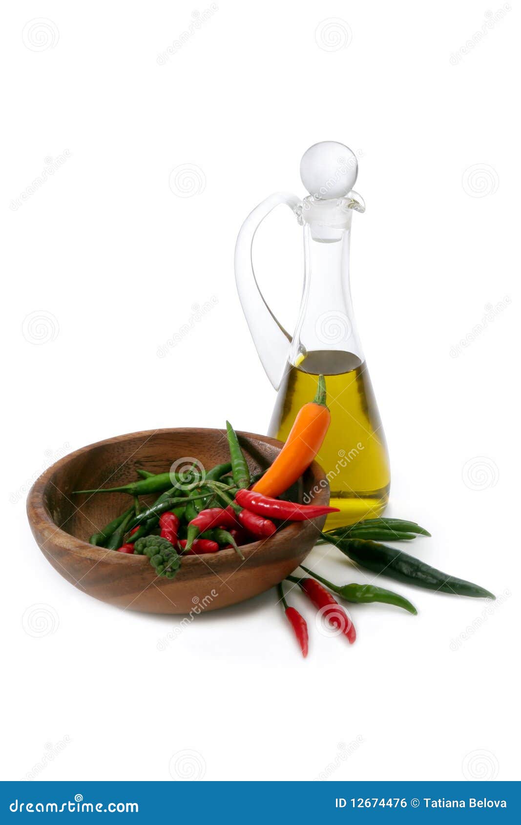 Chili pepper and olive oil stock photo. Image of healthy 12674476