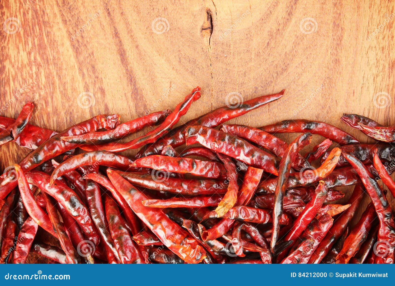 Chili Peppers on Rustic Wooden Plank Stock Photo Image of color