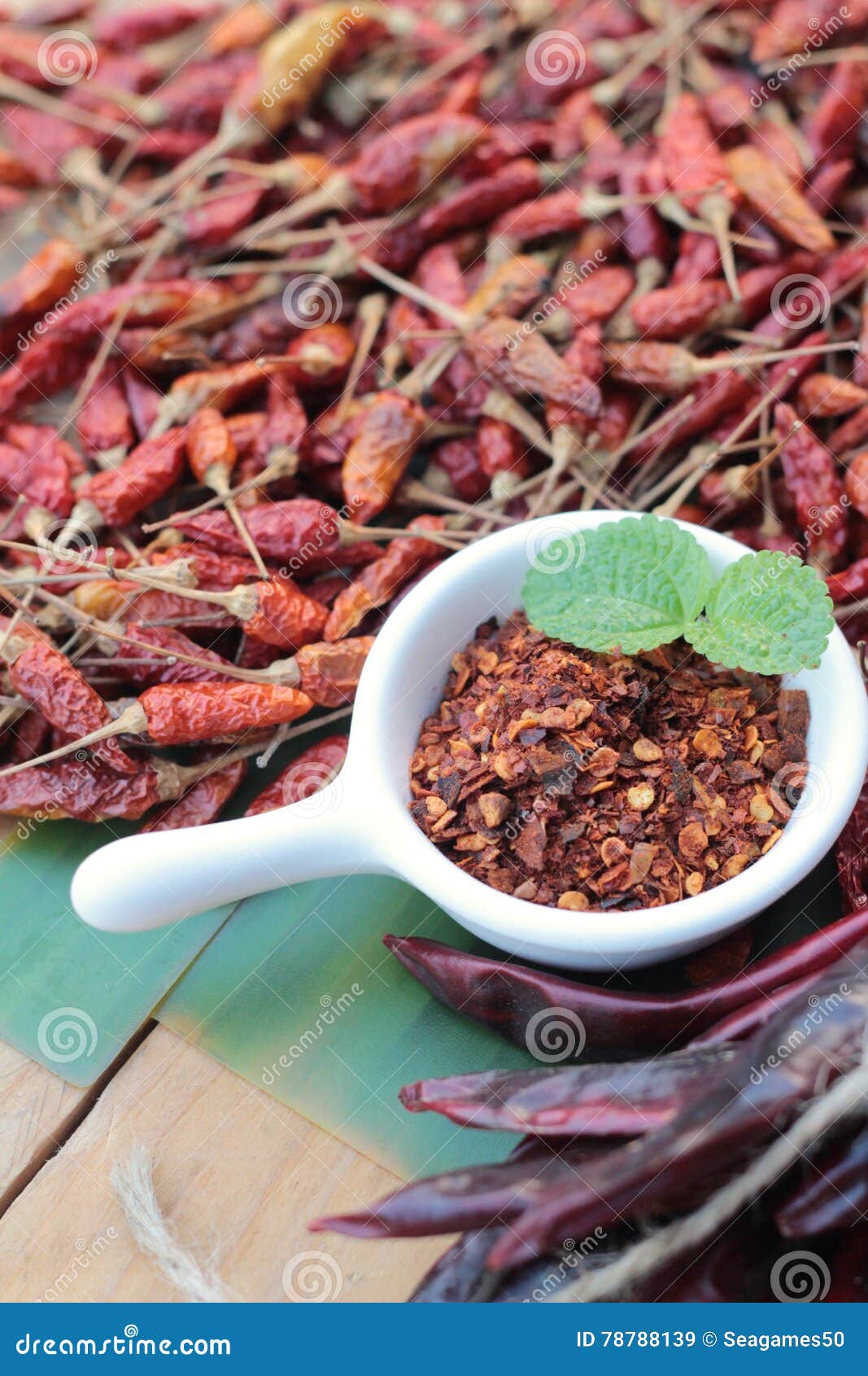 Chili Powder and Dried Chilli for Cooking. Stock Image Image of