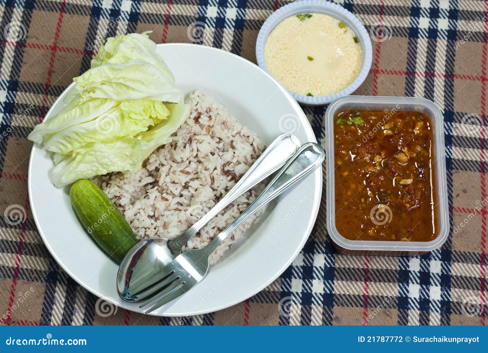 Chili Sauce and Vegetable with Brown Rice Stock Photo Image of dinner