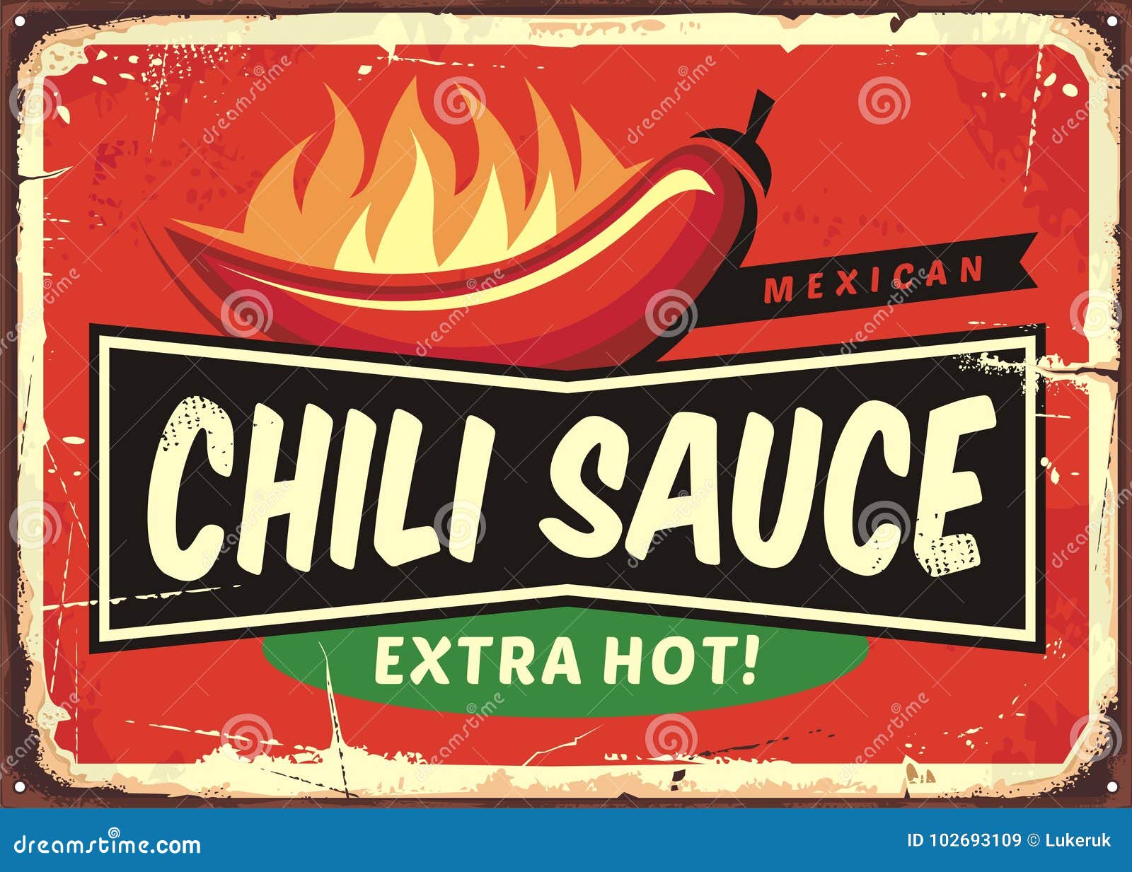 chili sauce vintage tin sign