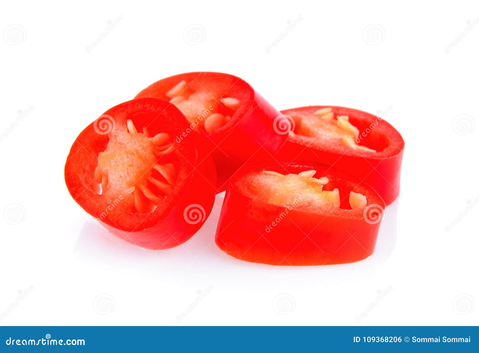 Chili Slice on White Background Stock Photo Image of plant, hawaiian
