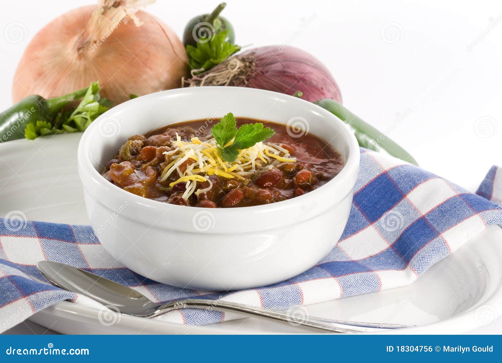 chili in white bowl