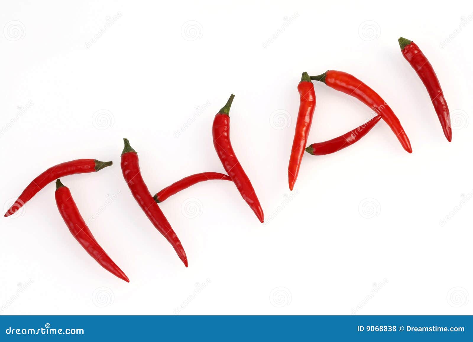 Chilis Spelling The Word THAI Stock Photo Image of vegetarian, letter