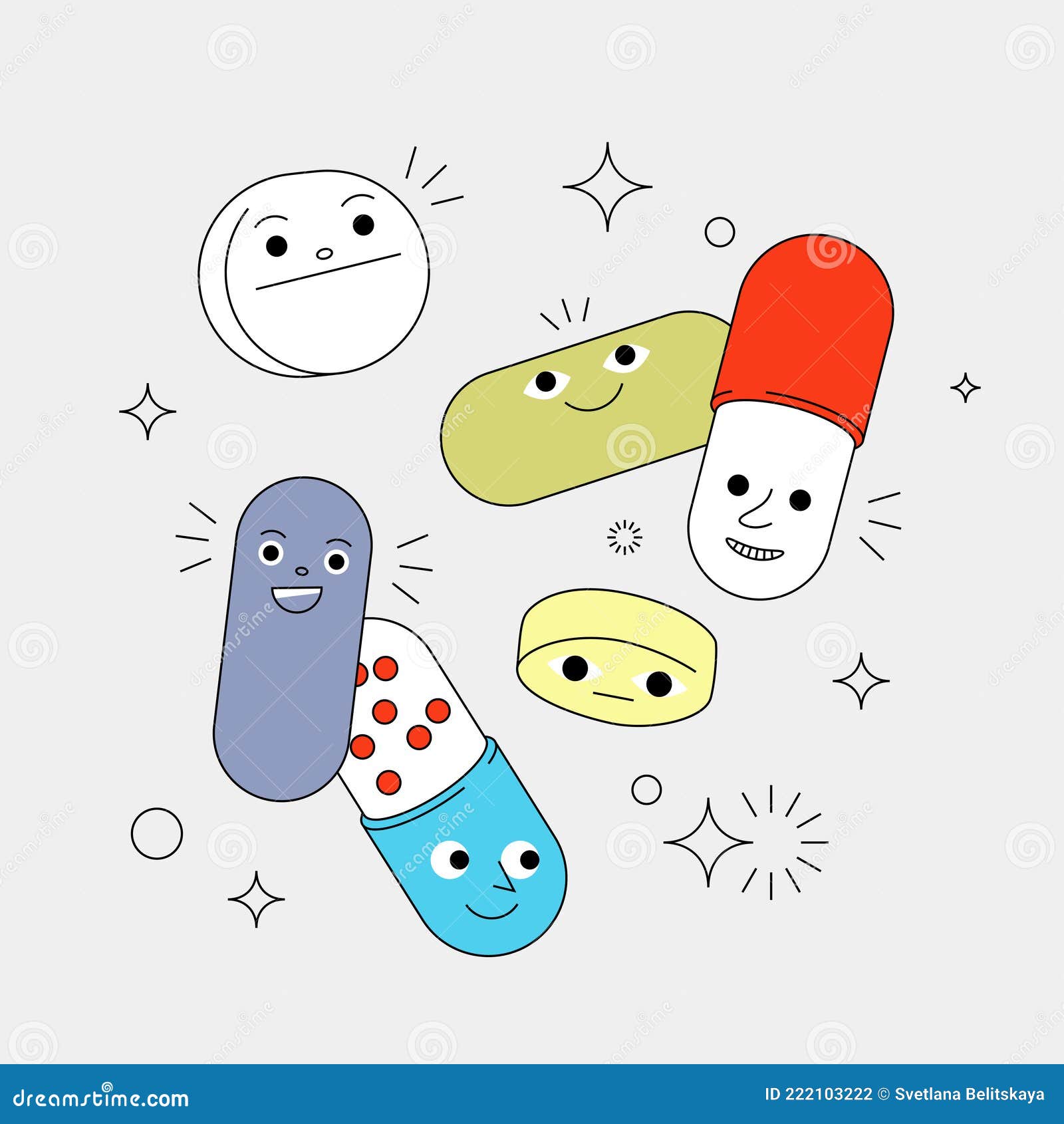 Chill Pills Cute Characters Stock Vector - Illustration of pack, funny:  222103222
