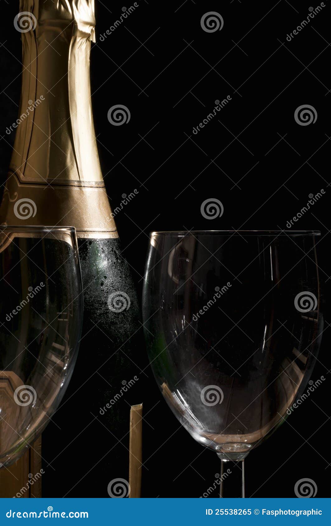 Chilled Champagne and Glasses Stock Image Image of sparkling