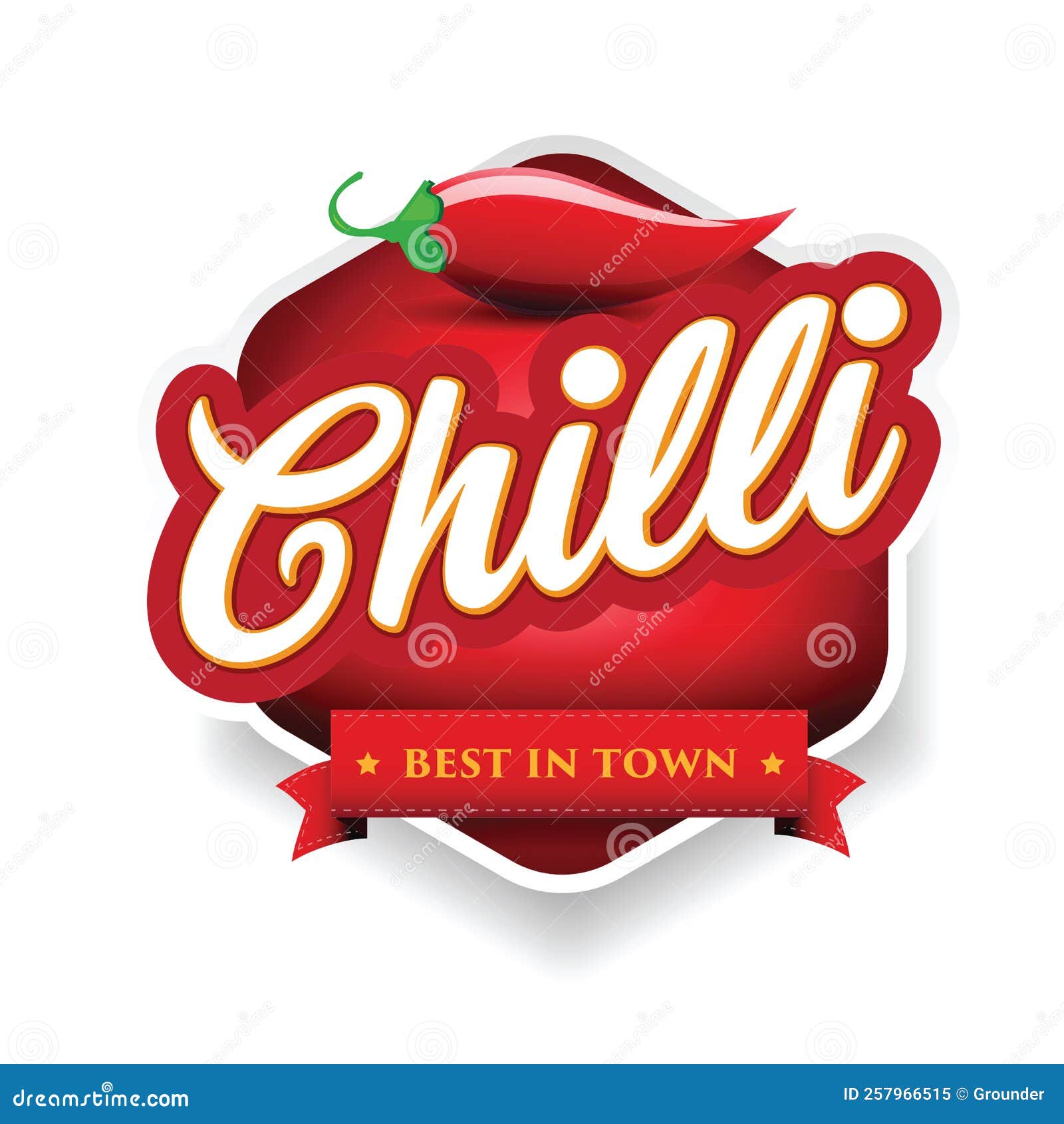 Chilli Best in Town Vintage Sign Stock Vector Illustration of logo
