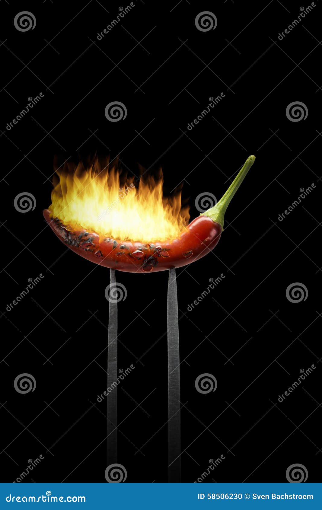 Chilli burns stock photo. Image of sharp, fork, spice 58506230