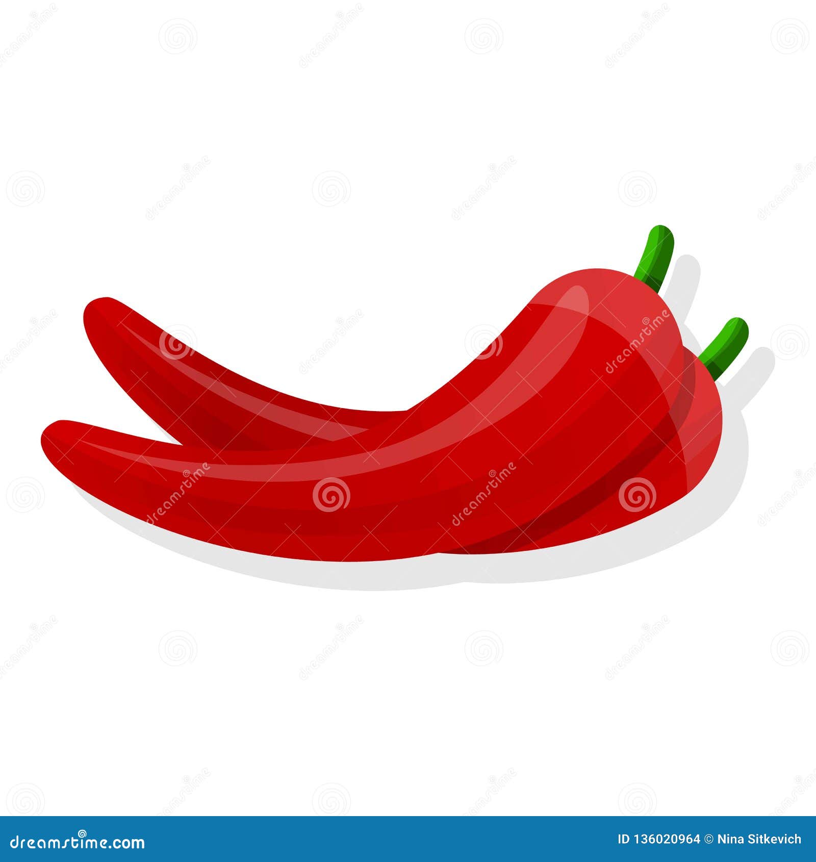 Chilli Pepper Icon, Cartoon Style Stock Vector - Illustration of