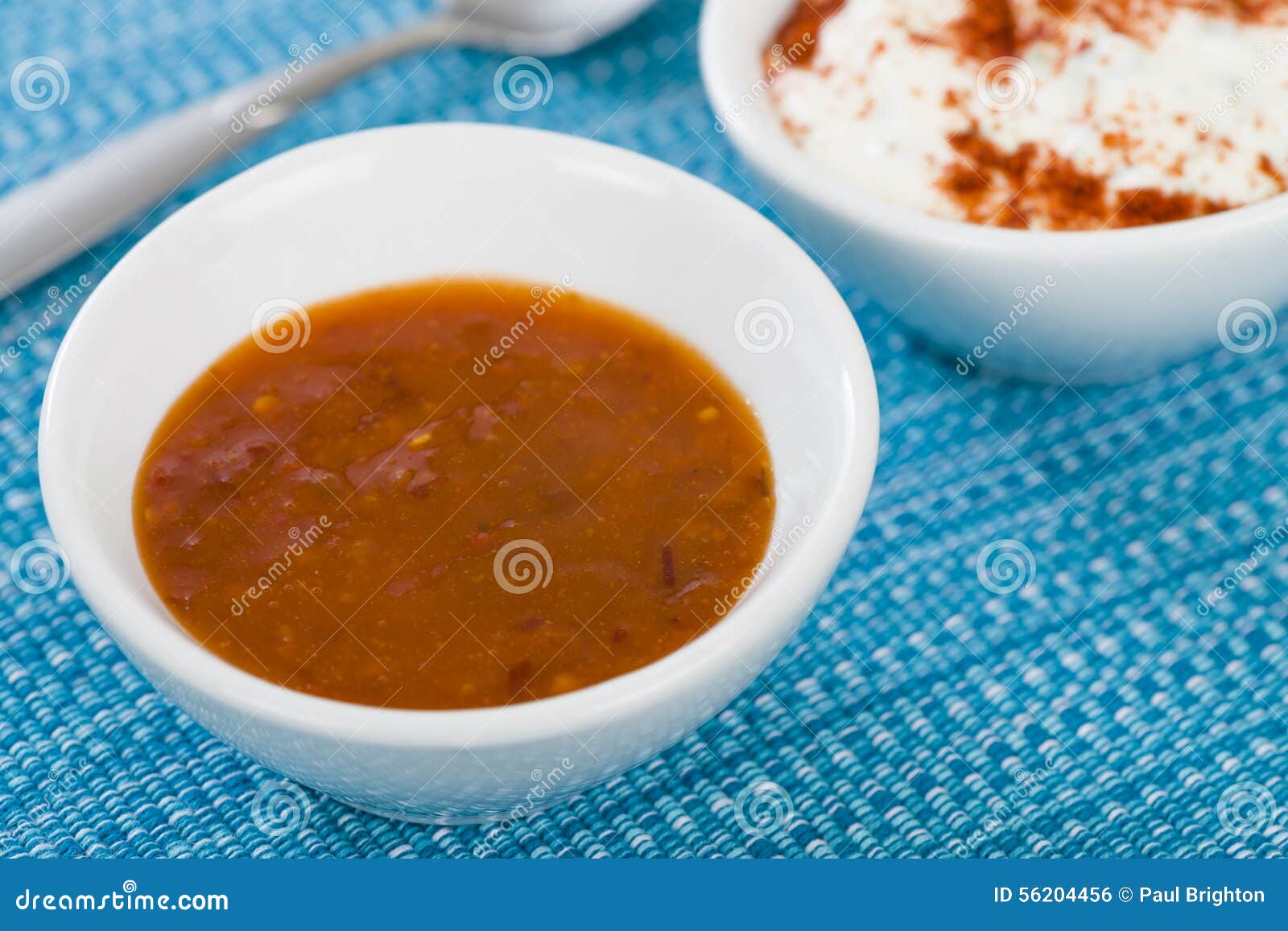 Chilli and Yogurt Dips stock photo. Image of background 56204456