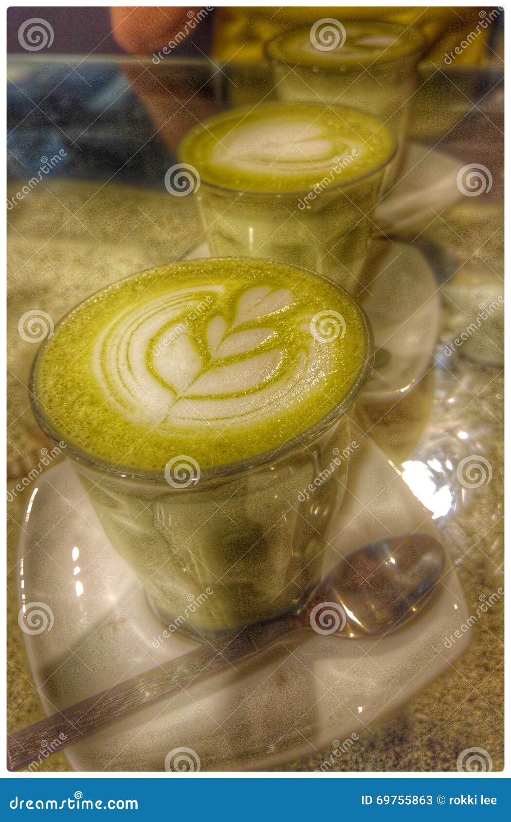 Chilling green tea latte stock image. Image of chilling 69755863