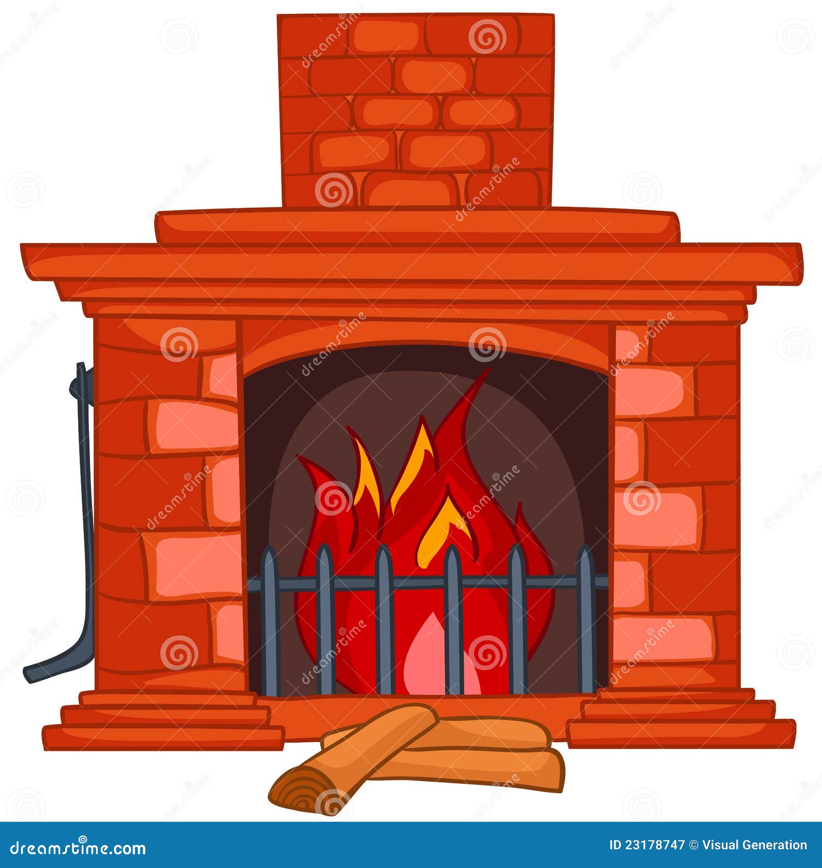 Chimenea Casera De La Historieta Ilustración del Vector - Ilustración