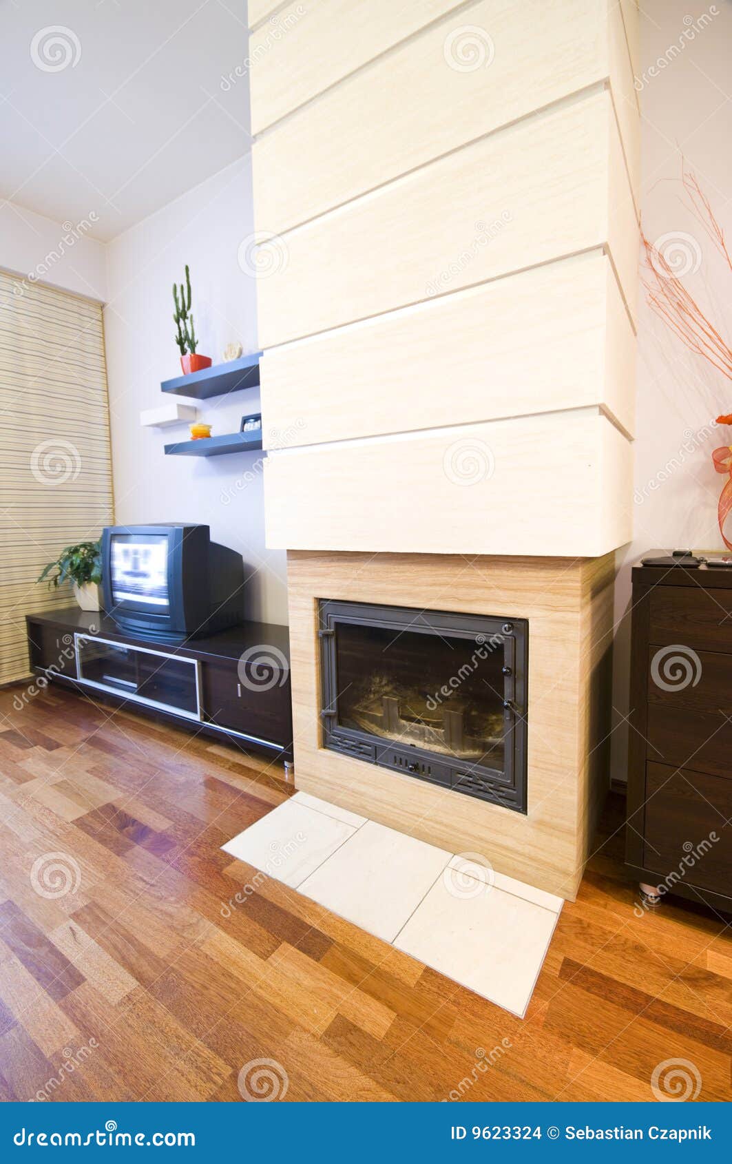 Chimenea moderna foto de archivo. Imagen de diseñador - 9623324