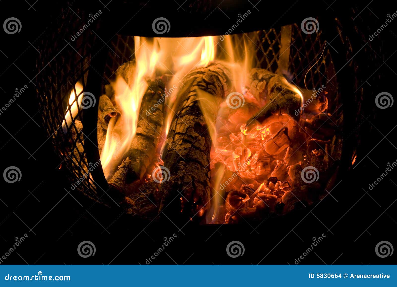Chiminea Fire stock photo. Image of summer, flaming, camp 5830664