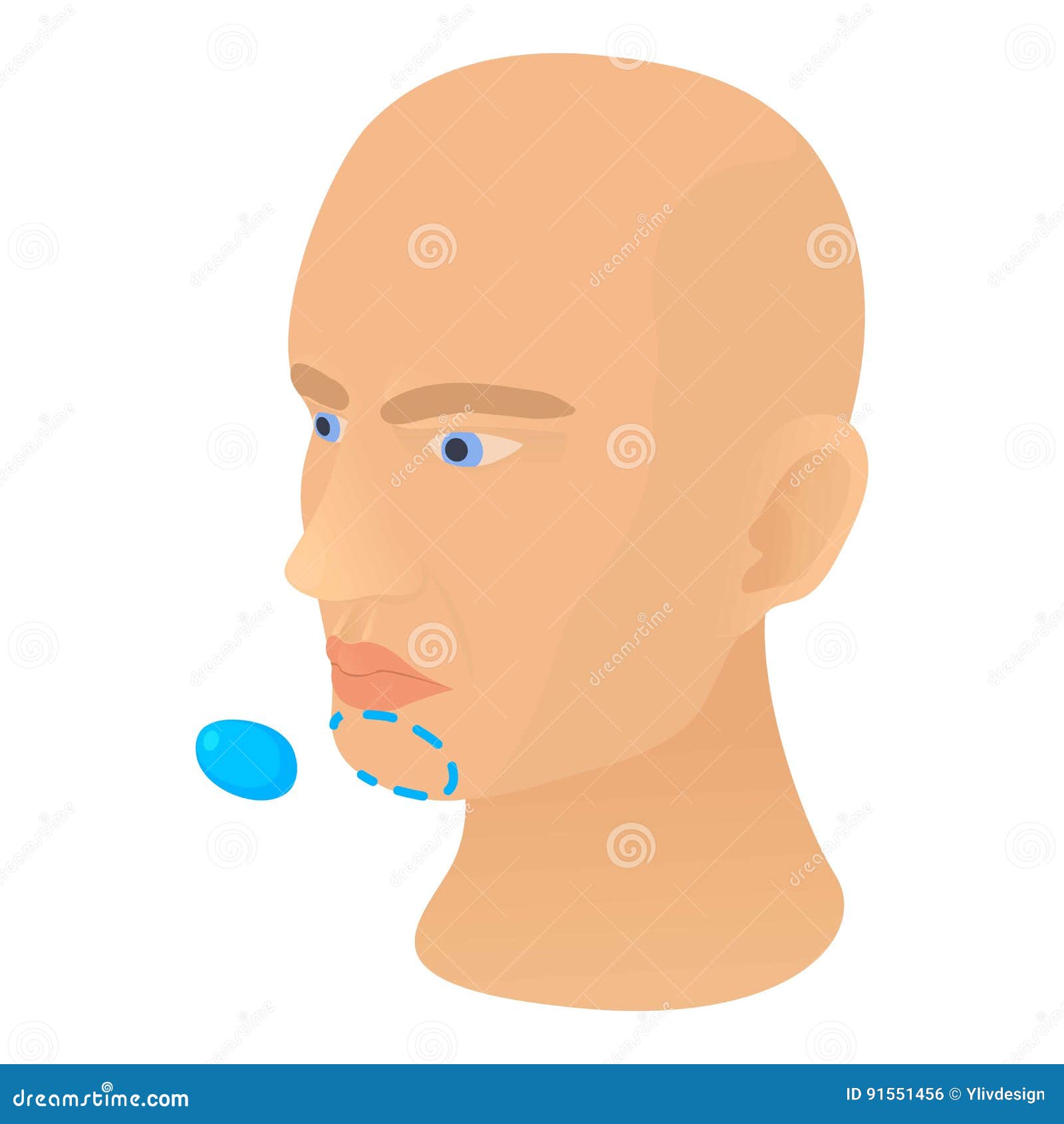 Chin Plastic Correction Icon, Cartoon Style Stock Vector - Illustration of  attractive, element: 91551456
