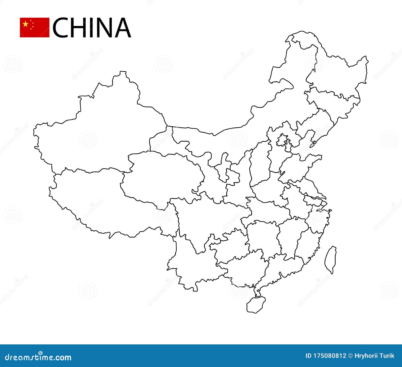 map of china black and white China Map Black And White Detailed Outline With Regions Of The map of china black and white